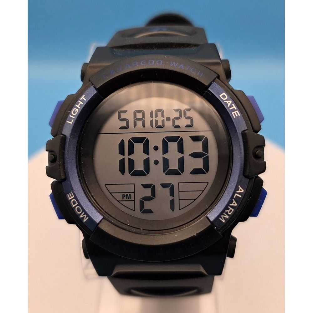 Men's Lavarado Sport Digital Watch‎ Black Water Resistant Up To 50 Meters #0261